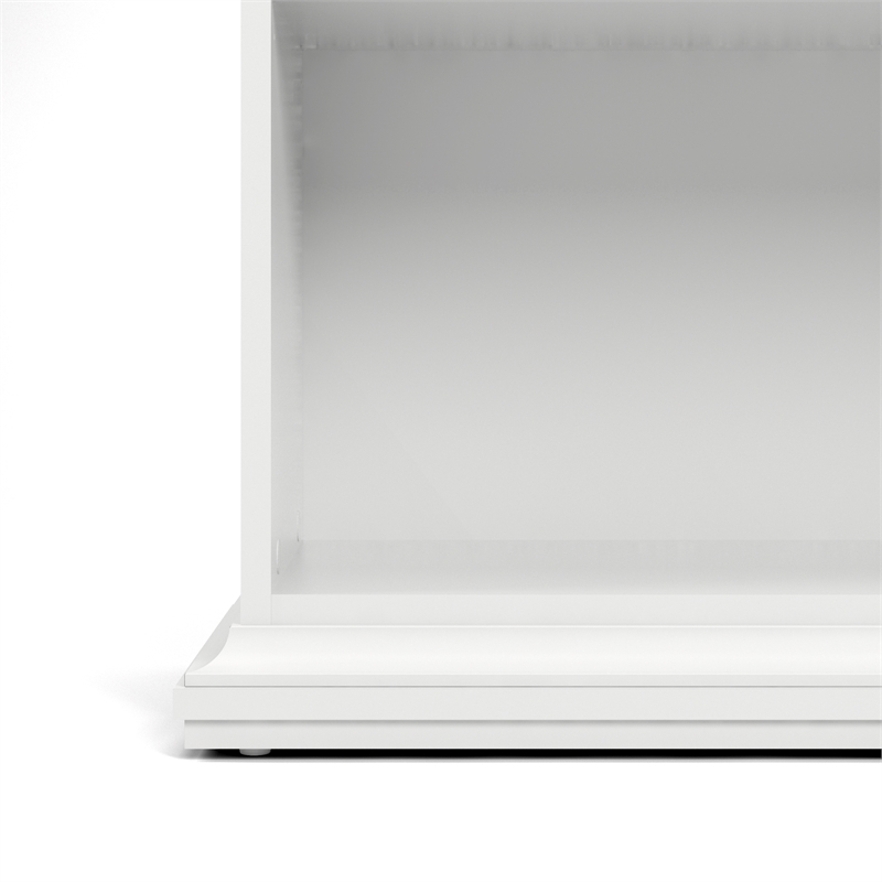 Pemberly Row Modern Contemporary Wood 5 Shelf Bookcase in White Finish