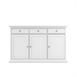 Pemberly Row Engineered Wood Sideboard with 3 Doors and 3 Drawers in White