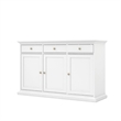 Pemberly Row Engineered Wood Sideboard with 3 Doors and 3 Drawers in White