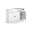 Pemberly Row Engineered Wood Sideboard with 3 Doors and 3 Drawers in White
