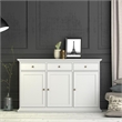 Pemberly Row Engineered Wood Sideboard with 3 Doors and 3 Drawers in White