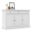 Pemberly Row Engineered Wood Sideboard with 3 Doors and 3 Drawers in White