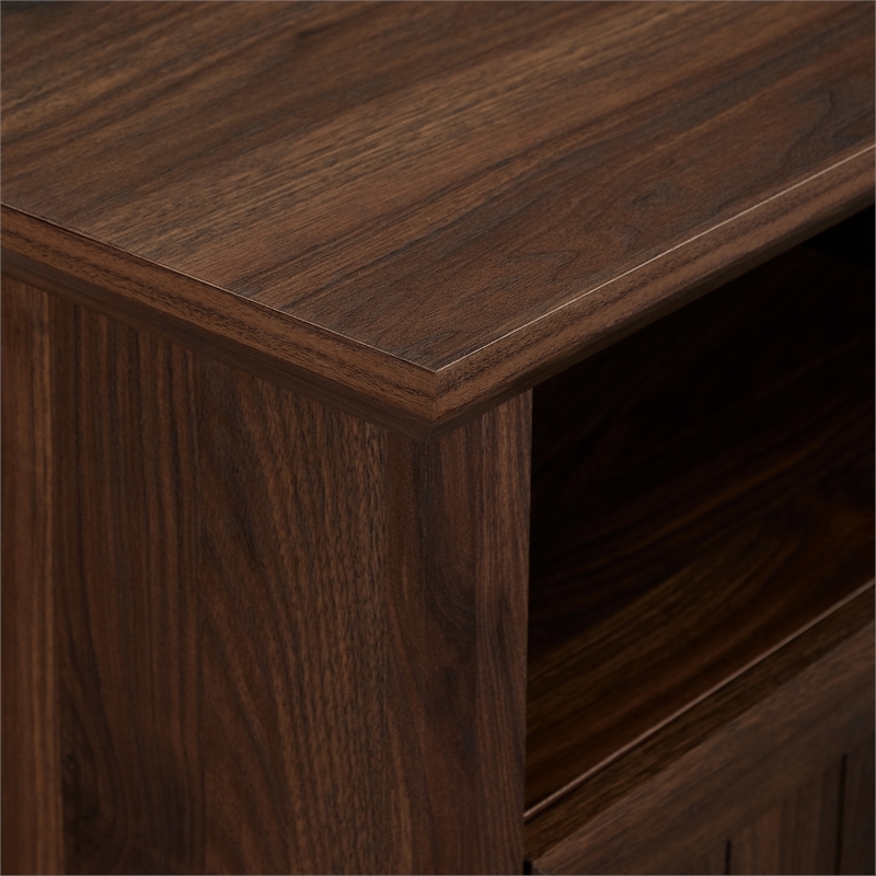 Pemberly Row Farmhouse Wood Corner TV Stand for TVs up to 48