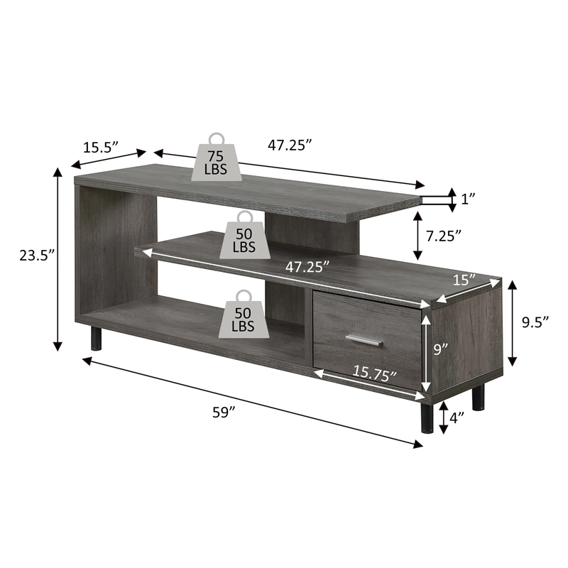 Pemberly Row Modern Wood TV Stand for TVs up to 60
