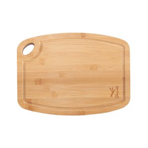 pemberly row bamboo medium chopping board with juice groove in natural