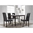 Pemberly Row 5 Piece Faux Leather Dining Set in Dark Brown