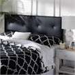 Pemberly Row Modern Faux Leather Tufted Full Panel Headboard in Black