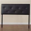 Pemberly Row Modern Faux Leather Tufted Full Panel Headboard in Black