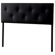 Pemberly Row Modern Faux Leather Tufted Queen Panel Headboard in Black