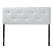 Pemberly Row Modern Faux Leather Tufted Full Panel Headboard in White
