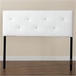 Pemberly Row Modern Faux Leather Tufted Full Panel Headboard in White