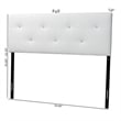 Pemberly Row Modern Faux Leather Tufted Full Panel Headboard in White