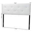 Pemberly Row Modern Faux Leather Tufted Queen Panel Headboard in White