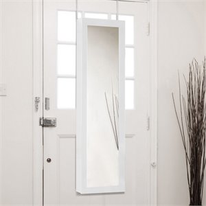 pemberly row jewelry armoire mirror in white