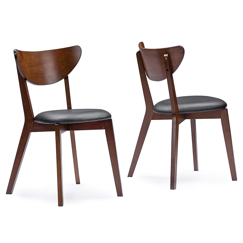 Pemberly Row 5 Piece Dining Set in Walnut and Black
