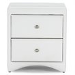 Pemberly Row 2 Drawer Faux Leather Nightstand in White