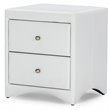 Pemberly Row 2 Drawer Faux Leather Nightstand in White