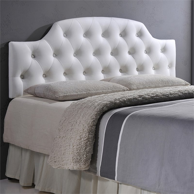 Pemberly Row Faux Leather Tufted Queen Panel Headboard Cymax Business