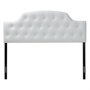 Pemberly Row Faux Leather Tufted Queen Panel Headboard