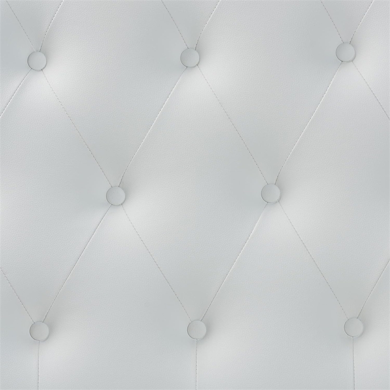 Pemberly Row Faux Leather Tufted Queen Panel Headboard