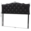 Pemberly Row Faux Leather Tufted Full Panel Headboard w/ Wood Frame in Black