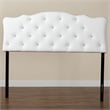 Pemberly Row Faux Leather Tufted Full Panel Headboard with Wood Frame in White