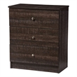 Pemberly Row Contemporary 3-Drawer Wood Storage Chest in Espresso