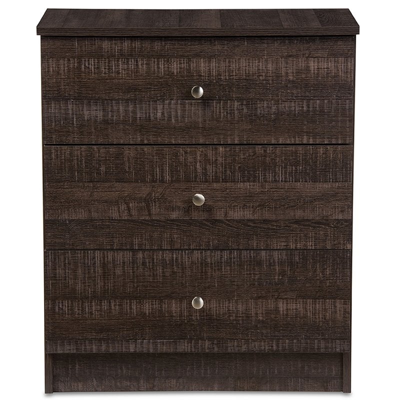 Pemberly Row Contemporary 3-Drawer Wood Storage Chest in Espresso