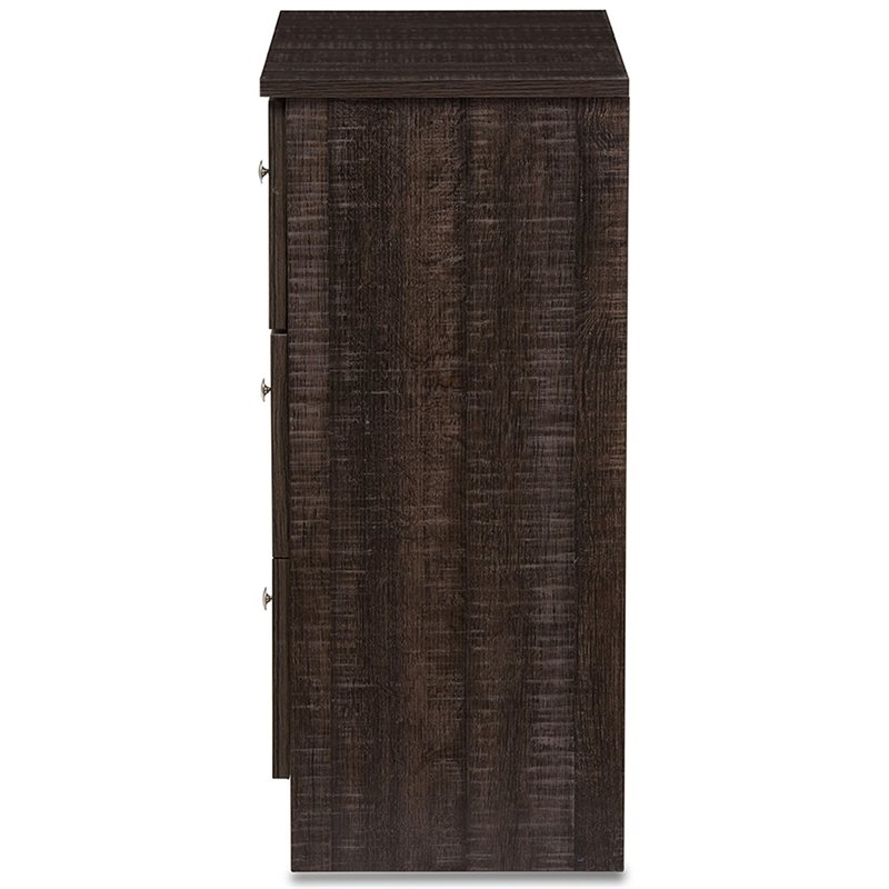 Pemberly Row Contemporary 3-Drawer Wood Storage Chest in Espresso