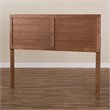 Pemberly Row Mid-Century Wood Mid-Full Headboard in Walnut Brown