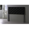 Pemberly Row Faux Leather Tufted Full Panel Headboard in Black