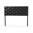 Pemberly Row Faux Leather Tufted Full Panel Headboard in Black