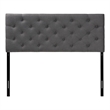 Pemberly Row Tufted Full Panel Headboard in Gray