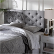 Pemberly Row Tufted Full Panel Headboard in Gray