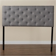 Pemberly Row Tufted Full Panel Headboard in Gray