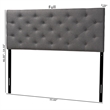 Pemberly Row Tufted Full Panel Headboard in Gray