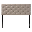 Pemberly Row Modern Fabric Tufted Queen Panel Headboard in Light Beige