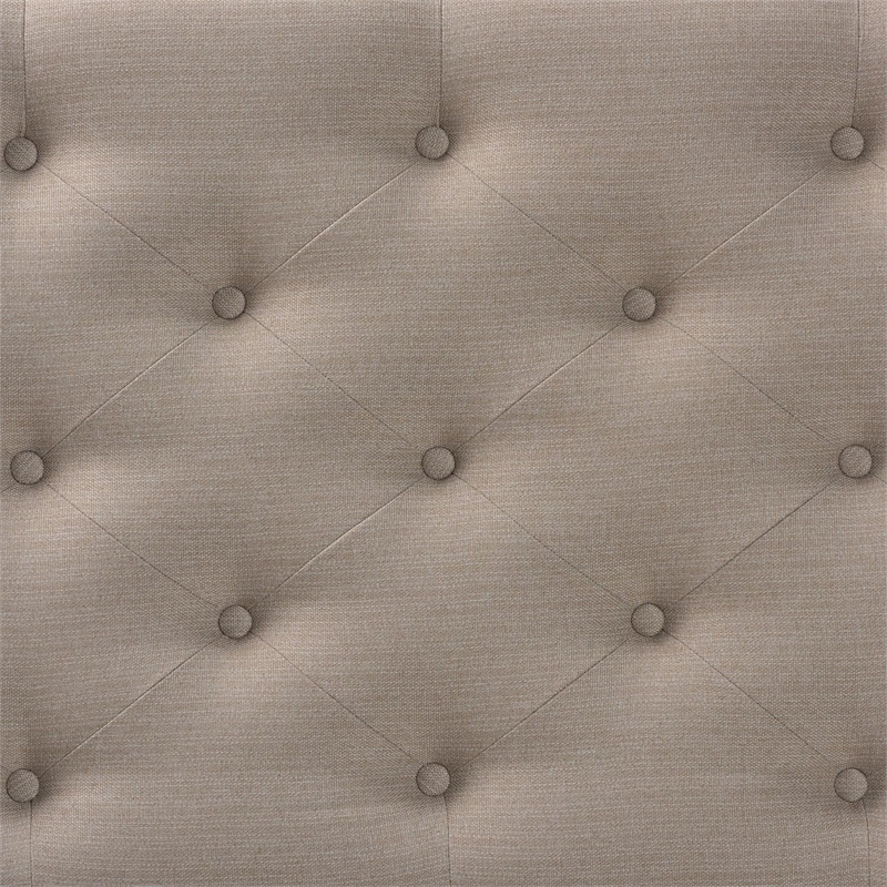 Pemberly Row Modern Fabric Tufted Queen Panel Headboard in Light Beige