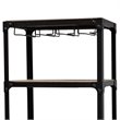 Pemberly Row Wood Mobile Kitchen Bar Cart in Black Metal Oak