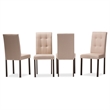Pemberly Row 5 Piece Tufted Dining Set in Beige and Dark Brown