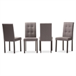 Pemberly Row 5 Piece Tufted Dining Set in Beige and Dark Brown