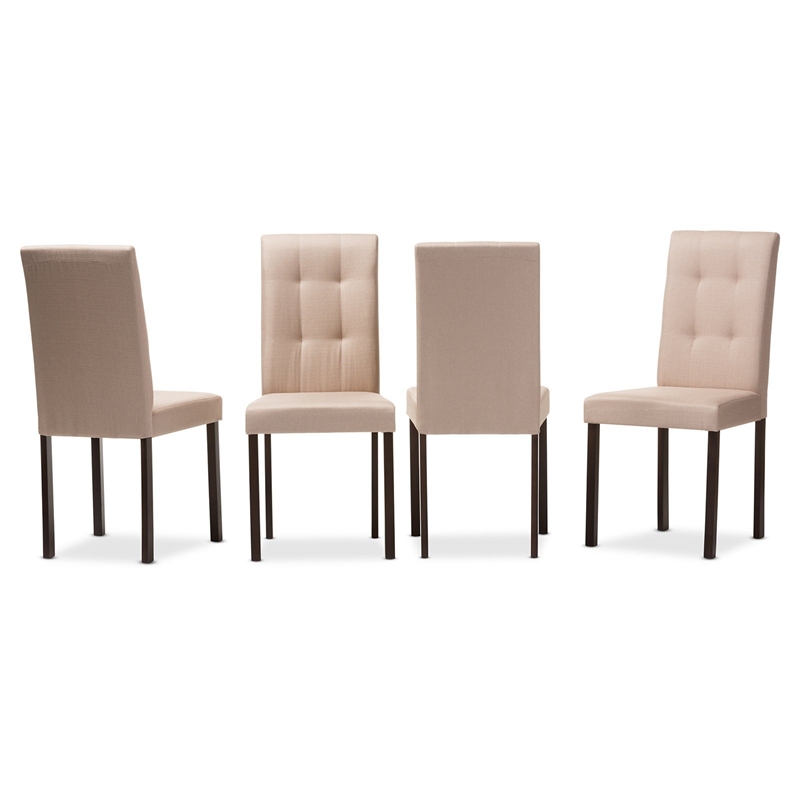 Pemberly Row 5 Piece Tufted Dining Set in Gray and Dark Brown