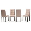 Pemberly Row 5 Piece Tufted Dining Set in Gray and Dark Brown