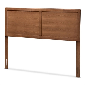 Pemberly Row Mid-Century Wood Mid-King Headboard in Walnut Brown