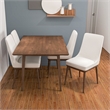 Pemberly Row 19'' Solid Wood and Fabric Dining Chair in Beige/Walnut (Set of 2)