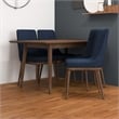 Pemberly Row 19'' Mid Century Fabric Dining Chair in Blue (Set of 2)