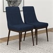 Pemberly Row 19'' Mid Century Fabric Dining Chair in Blue (Set of 2)