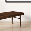 Pemberly Row Mid-Century Rectangular Solid Wood Bench in Walnut