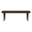 Pemberly Row Mid-Century Rectangular Solid Wood Bench in Walnut