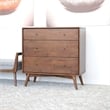 Pemberly Row Mid-Century Modern 3-Drawer Solid Wood Dresser in Brown